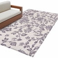 thumbnail image 1 of Purple Floral Leaf Large Area Rugs for Bedroom Living Room, Soft Non Slip Carpet Bedside Rug, Retro Farmhouse Plant Tree Branch Rectangular Floor Cover Kitchen Accent Rug 4'x6' for Dining Room/Office, 1 of 9
