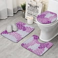 thumbnail image 1 of Purple Floral and Petal Pattern Bathroom Rugs Sets 3 Piece,Toilet Cover Set,Absorbent Non Slip Bathroom Mats Sets with U-Shaped Contour Rug Toilet Rug Set, 1 of 5