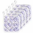 thumbnail image 1 of Purple Floral Pot Holders for Kitchen Heatproof Potholder, 5 Pack Hydrangeas Flower Spring Summer Botanical Hot Pads Multipurpose Oven Pads Cloth Potholders Trivet for Cooking Baking, 1 of 8