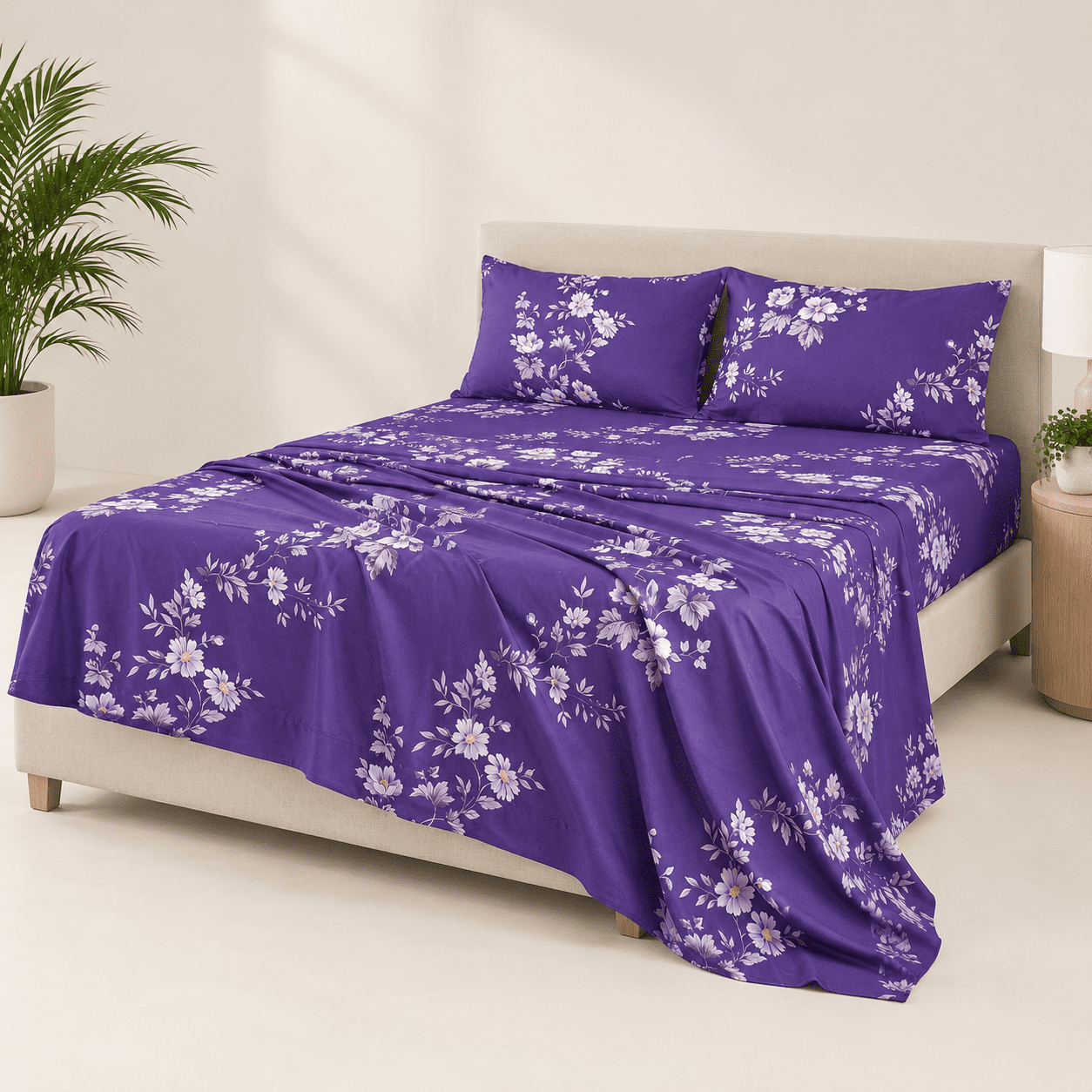 Purple Floral Queen-Deep 22