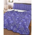 thumbnail image 1 of Purple Floral Queen Size Down Alternative Comforter, Lightweight Comforter Quilt Bedding Set with Pillow Shams Spring Abstract Art Flower Botanical All Seasons Bed Comforter Duvet Insert 90"x96", 1 of 7