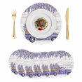 thumbnail image 1 of Purple Floral Round 15 Inch Placemats Set of 6, Spring Farmhouse Lavender Truck Wooden Gray HeatResistant Non Slip Place Mats for Dining Table, Wipeable Braided Kitchen Table Mats for Housewarming, 1 of 9