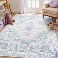 thumbnail image 1 of Purple Floral Rugs For Girls, Washable Bow Area Rug For Living Room, Cute Ultra-Thin Non Slip Indoor Decor Carpet For Nursery Kids Room Bedroom Playroom 1x2ft, 1 of 6