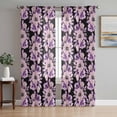 thumbnail image 1 of Purple Floral Sheer Curtains 96 Inch Length 2 Panels Set Window Treatments, Abstract Watercolor Flower Leaf Plant Rod Pocket Semi Curtains for Living Room/Bedroom/Kitchen Décor, 104"W x 96"L, 1 of 7