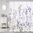 thumbnail image 1 of Purple Floral Shower Curtain, Plant Flower Fabric Cloth Shower Curtains for Rustic Vintage Bathroom Decor, Watercolor Chic Cosmos Shower Curtain, Elegant, 72x72, 1 of 6