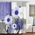 thumbnail image 1 of Purple Floral Shower Curtains for Bathroom,Aesthetic Brush Oil Painting Fabric Decor Bath Curtain,Daisy on Purple Gray White Abstract Modern Bakcground Fabric Shower Curtains,69X70in, 1 of 6