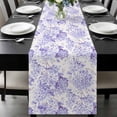thumbnail image 1 of Purple Floral Table Runner 48 Inches Long, Hydrangeas Flower Spring Summer Botanical Kitchen Coffee Dining Table Decoration for Home Party Birthday Wedding Home Decor 13x48 Inches, 1 of 8