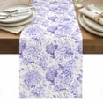 thumbnail image 1 of Purple Floral Table Runner - 70 Inch Long, Kitchen Dining Table Runner Dresser Scarves, Hydrangeas Flower Spring Summer Botanical Farmhouse Decor for Coffee Tables Wedding Party Banquet, 1 of 8