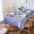 thumbnail image 1 of Purple Floral Tablecloth Rectangle Table Cloth 52x70 , Waterproof Tablecloth Outdoor Table Cloth, Vintage Botanical Gradient Pastel Painting Washable Table Cover for Kitchen Dining Party, 1 of 8