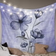 thumbnail image 1 of Purple Floral Tapestry for Bedroom Wall Hanging Tapestry, Vintage Botanical Gradient Pastel Painting Ceiling Backdrop Tapestries Poster Blanket Wall Decor for Teens Room Living Room Dorm 39" x 59", 1 of 8