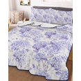 thumbnail image 1 of Purple Floral Twin XL Size Down Alternative Comforter,Lightweight Comforter Quilt Bedding Set with Pillow Shams Hydrangeas Flower Spring Summer Botanical Bed Comforter Duvet Insert 68"x98", 1 of 7