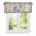 thumbnail image 1 of Purple Floral Window Valance for Kitchen, Spring Flowers Bicycle Butterfly Vintage Letter Paper Rod Pocket Short Curtain for Small Windows, Light Filtering Decorative Valance, 56 x 16 Inch, 1 of 9