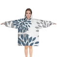 thumbnail image 1 of Purple Floral and Petal Pattern Blanket Hoodies for Kids 6-13YR Oversize Wearable Blanket Hoodies for Boys Girls Teens, 1 of 7
