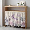 thumbnail image 1 of Purple Florals Cabinet Curtain 35"Wx35"L,Dustproof Under Sink Skirt W/ Self Adhesive Tape,Spring Butterflies Dragonfly Retro Beige Cabinet Curtain Cover for Kitchen Sink,Bathroom Vanity,Laundry Room, 1 of 9