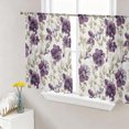 thumbnail image 1 of Purple Florals Semi Sheer Curtains 54 Inch Length 2 Panels Set, Farmhouse Botanical Peonies Vintage Leaves Sheer Kitchen Curtain Privacy Voile Window Curtain for Living Room Bedroom Rod Pocket Drapes, 1 of 8