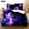 Purple Flower Bedding Set Butterfly Bed Lin Double King Twin Full Wom