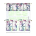 thumbnail image 1 of Purple Flower Bird Kitchen Curtains and Valances Set - 3 Piece Kitchen Curtains Sets with Valance for Windows Rod Pocket Machine Washable Kitchen Decor Decorations (54"x18"+2x27.5"x24"), 1 of 6