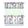 thumbnail image 1 of Purple Flower Bird Kitchen Curtains and Valances Set - 3 Piece Kitchen Curtains Sets with Valance for Windows Rod Pocket Machine Washable Kitchen Decor Decorations (54"x18"+2x27.5"x24"), 1 of 6