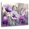 thumbnail image 1 of Purple Flower Butterfly Canvas Wall Art Gray Flower Wall Decor Rustic Watercolor Floral Wall Art for Living Room Office Bedroom with Framed Ready to Hang,16x12inch, 1 of 7