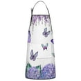 thumbnail image 1 of Purple Flower Butterfly Pattern Apron-Garden Aprons for Women with Pockets-Cotton Linen Waterproof Kitchen Cooking Gardening Aprons Adjustable for Kitchen,Cooking,BBQ and Salon 33x27 Inch, 1 of 7