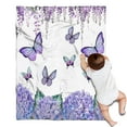 thumbnail image 1 of Purple Flower Butterfly Pattern Blanket,Comfortable Soft Flannel Throw Blanket,All Season,Warm Lightweight Blankets for Sofa Bed Couch Living Room Chair,30"x40", 1 of 4