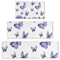 thumbnail image 1 of Purple Flower Butterfly Pattern Kitchen Rugs Sets Of 3,Kitchen Runner Rugs Non Skid Washable,Decorative Kitchen Floor Mats for Kitchen,Sink,Laundry,17"x30"+ 17"x47" + 17"x59", 1 of 6