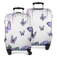 thumbnail image 1 of Purple Flower Butterfly Pattern Luggage Cover Fashion Suitcase Cover Baggage Covers Fit 25-28 Inch Luggage (Go Travel), 1 of 5