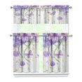 thumbnail image 1 of Purple Flower Butterfly1(1) Kitchen Curtain Valance 3 Piece Home Curtains and Valance Set Curtain Sink Window Decor Window Treatment Tier 27.5x36 Length, 1 of 6