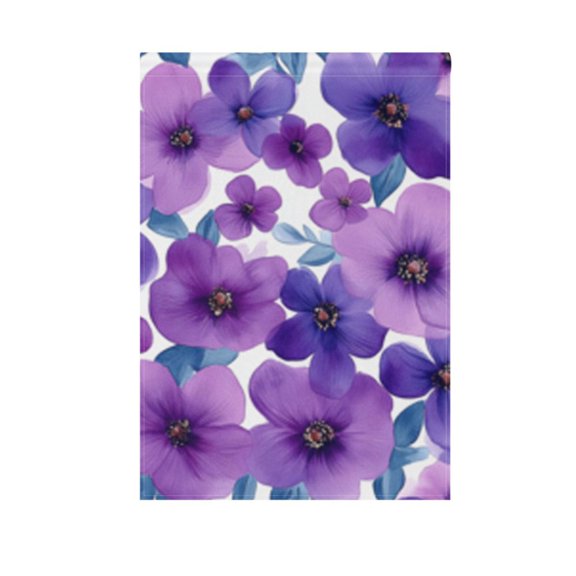 Purple Flower Hand Painted Watercolor Garden Flag Double Sided 12 x 18/28 x 40 Inch Yard Flag Home Outdoor Yard Patio Lawn Decor