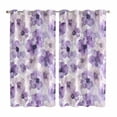 thumbnail image 1 of Purple Flower Kitchen Curtains 84 Inch Length, Ombre Botanical Watercolor Floral Spring Grommet Top Bedroom Living Room Curtains, Light Filtering Cafe Curtain Drapes 2 Panels Set 104''x84'', 1 of 9