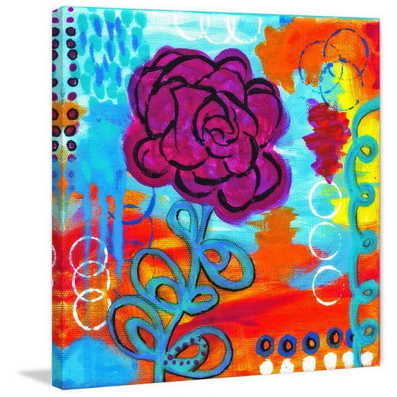 "Purple Flower" Painting Print on Wrapped Canvas