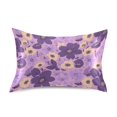 thumbnail image 1 of Purple Flower Pattern Pillowcase King Size 40''x20'' Satin Double-Sided Print Soft Wrinkle Resistant, 1 of 9