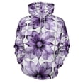 thumbnail image 1 of Purple Flower Regular Fit Hoodie, Sporty Pullover Hooded Sweatshirt for Men Women XL, 1 of 6