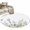 thumbnail image 1 of Purple Flower Round Area&nbsp;Rug 4ft Spring Pink Lavender Floral Botanical Pastoral Non-Slip&nbsp;Washable Circle Rugs Soft Felt Indoor Floor Mat for Bedroom Kitchen Living Room Bathroom, 1 of 9