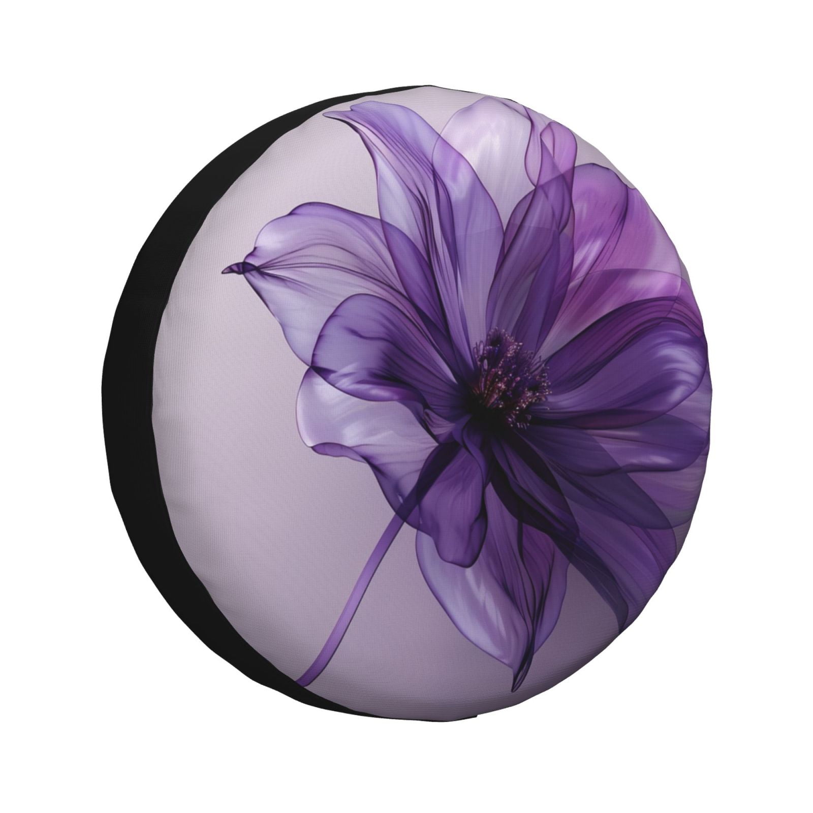 Purple Flower Spare Tire Cover Fit For Jeep Rv Suv Truck Travel Trailer