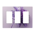 thumbnail image 1 of Purple Flower Switch Cover Decorative Wall Plate 3-Gang Screwless Standard Size, 1 of 5
