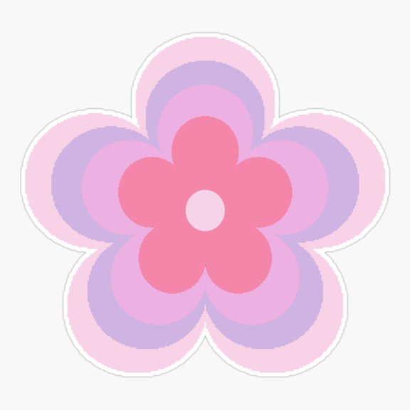Purple Flower Trance Music Sticker
