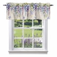 thumbnail image 1 of Purple Flower Valance Curtain for Windows Watercolor Purple Wisteria Floral Butterfly Vintage Linen Texture Rod Pocket Curtain Valances Short Window Treatments for Kitchen Bathroom 60 x 18 Inch, 1 of 9