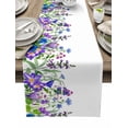 thumbnail image 1 of Purple Flower White Table Runner Kitchen Decor Tablecloth Hotel Home Wedding Decor Table Runners, 1 of 6