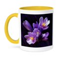 thumbnail image 1 of 3dRose, Purple Flowers, 15oz Two-Tone Yellow Mug, 1 of 7