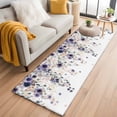 thumbnail image 1 of Purple Flowers 2'x6' Runner Rug, Spring Floral Elegant Pastoral Watercolor Washable Non-Slip Area Rugs for Hallway Kitchen Floor Bedroom Entryway, StainResistant Laundry Carpet Decoration Indoor Mat, 1 of 9