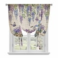 thumbnail image 1 of Purple Flowers Balloon Curtains for Windows, Bedroom Curtains 54 Inch Length, Weeping Spring Floral Bicycle Retro Art Tie Up Curtains Panels Thermal Insulated Bathroom Curtains Window 42"x54", 1 of 8