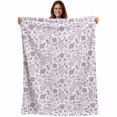 thumbnail image 1 of Purple Flowers Blanket Soft Cozy Warm Throw Blanket for Couch, Plush Fuzzy Flannel Fleece Blankets for Sofa, Vintage Country Plants Floral Herbs Bed Blankets Lightweight Gifts for Women, 50"x80", 1 of 9