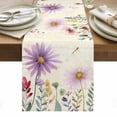 thumbnail image 1 of Purple Flowers Blossom Table Runner - 70 Inch Long, Kitchen Dining Table Runner Dresser Scarves, Spring Retro Garden Wildflowers Farmhouse Decor for Coffee Tables Wedding Party Banquet, 1 of 8