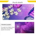 thumbnail image 1 of Purple Flowers and Butterflies Wooden Jigsaw Puzzles, Intellectual Entertainment Educational Puzzles Fun Family Game Creative Gift for Friends Parents Grandparents, 1000 Pieces, 1 of 6