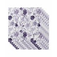 thumbnail image 1 of Purple Flowers Cloth Napkins Set of 6 Reusable Dinner Napkins, Watercolor Farmhouse Botanical Floral Leaf Cocktail Napkin Washable Table Napkins for Wedding/Holiday Party/Baby Shower 20"x20", 1 of 7