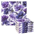 thumbnail image 1 of Purple Flowers Dish Cloths Dish Towels Cleaning Cloths Quick Drying Reusable 11" x 11" Set of 6, 1 of 9