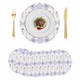 thumbnail image 1 of Purple Flowers Geometric Round 13 Inch Placemats Set of 6, Spring Floral Elegant Pastoral HeatResistant Non Slip Place Mats for Dining Table, Wipeable Braided Kitchen Table Mats for Housewarming, 1 of 9
