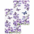 thumbnail image 1 of Purple Flowers Kitchen Dish Towels for Drying Dishes Set of 2, Butterfly Spring Floral Watercolor Farmhouse Waffle Weave Microfiber Hand Tea Bathroom Towels Quick Dry & Absorbent Towel 15.7x23.6, 1 of 7
