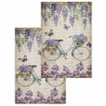 thumbnail image 1 of Purple Flowers Kitchen Dish Towels for Drying Dishes Set of 2, Weeping Spring Floral Bicycle Retro Art Waffle Weave Microfiber Hand Tea Bathroom Towels Quick Dry & Absorbent Towel 15.7x23.6, 1 of 7